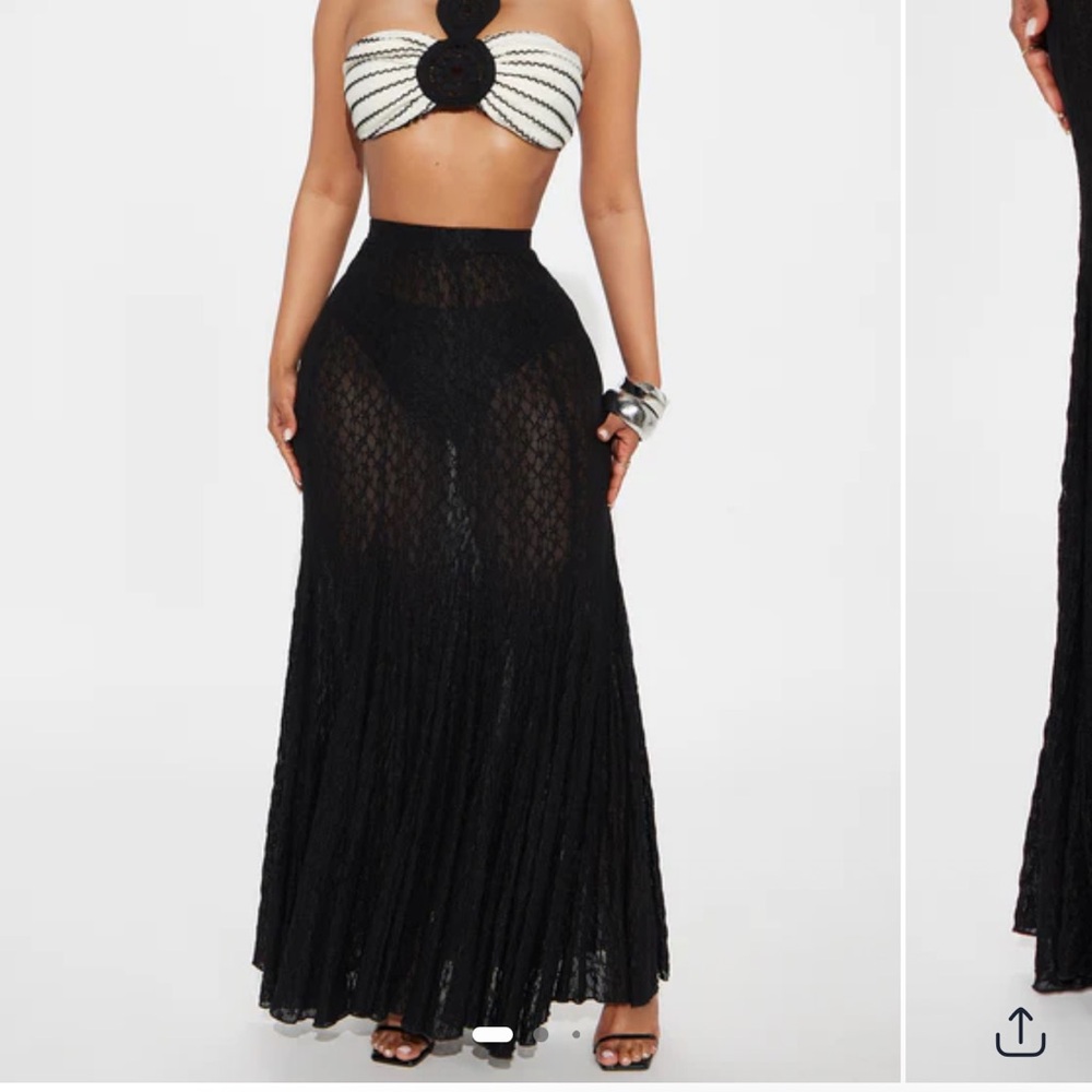 Fashion Nova Black Lace Maxi Skirt